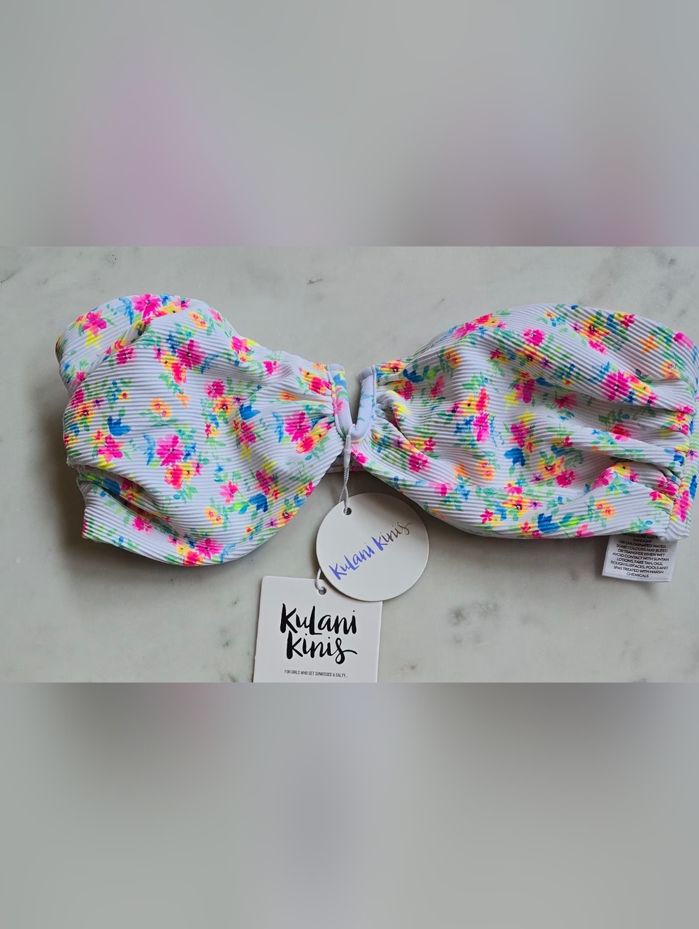 NWT Kulani Kinis V- Bandeau Ribbed Top In Forever Fairytale Size Xl